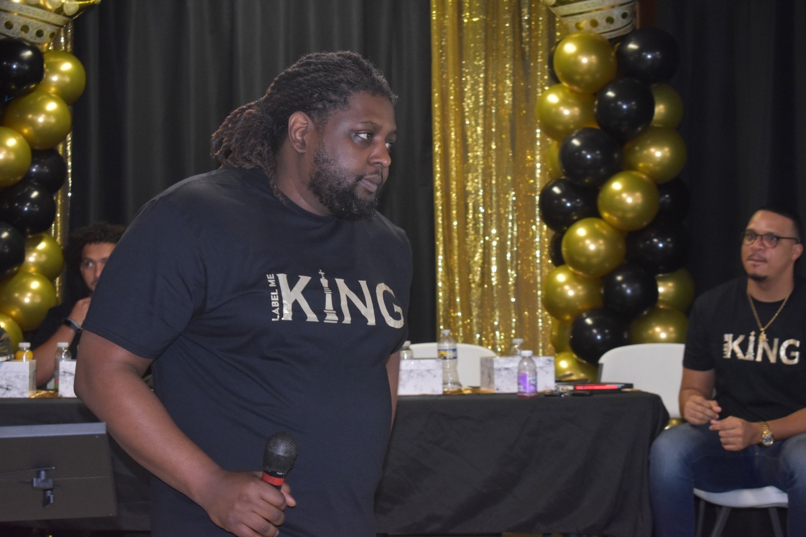 Sharing in the conversation at Label Me King.